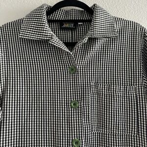 Big‎ Bud Press Jacket XXS Houndstooth Work Green Buttons Pockets